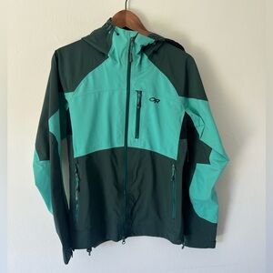 Outdoor Research Hemispheres Jacket Green Colorblock Gore-Tex Women’s Size Small